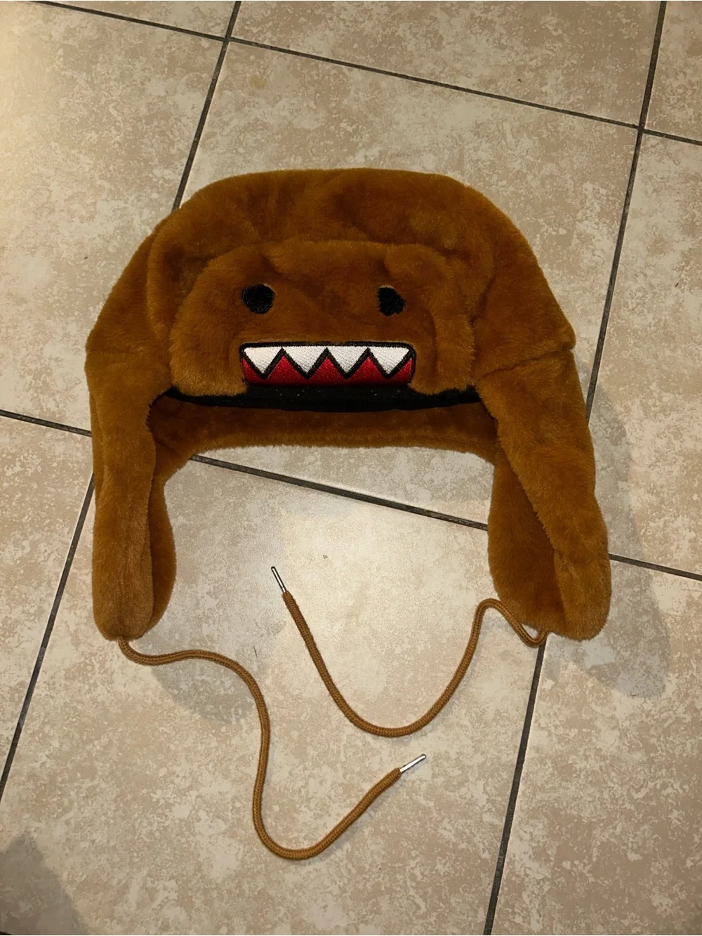 Brown Domo plush hat